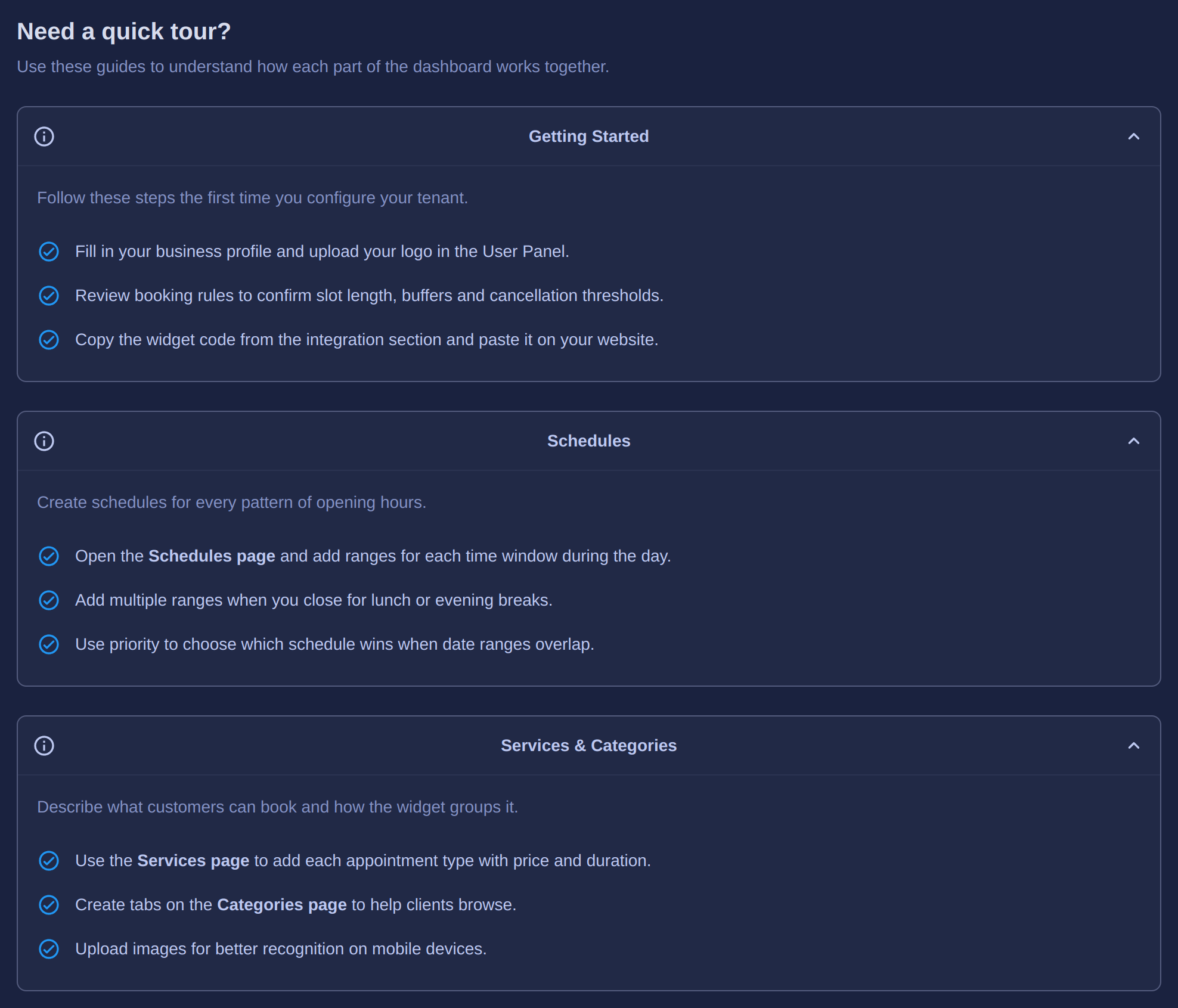 Help and tips homepage